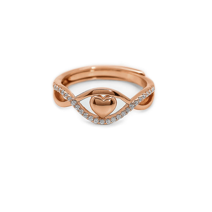 Rose gold love heart on sale ring