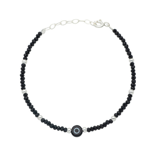 Silver Black Evil Eye Twinkle Bracelet