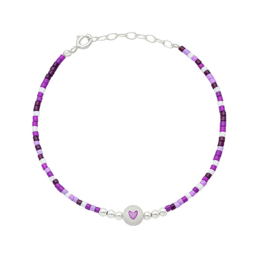 Silver Purple Heart Twinkle Bracelet