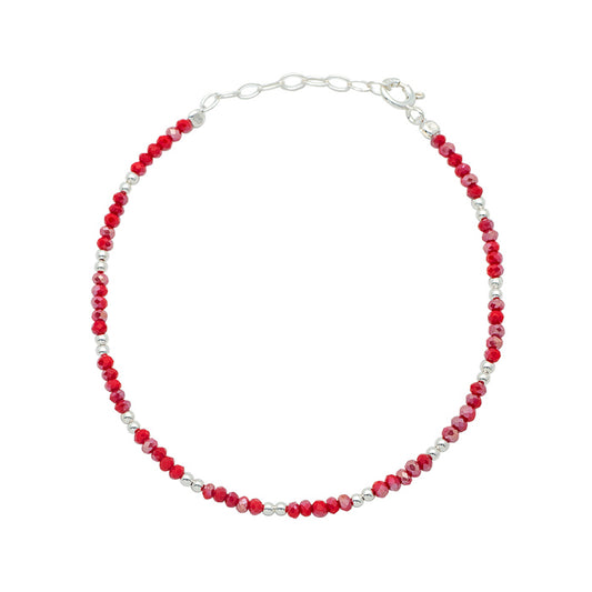 Silver Red Twinkle Bracelet