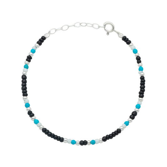 Silver Teal Blue Twinkle Bracelet