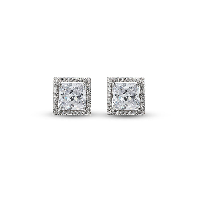 Buy the Silver Classic Kiara Square Studs - Silberry