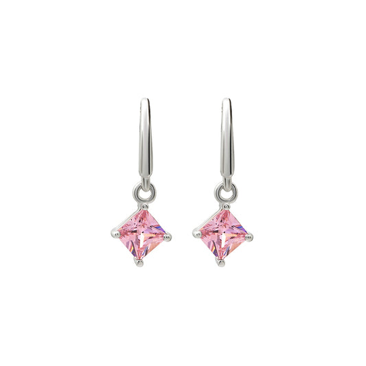 Silver Pink Luster Earrings