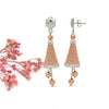 Two Tone Rose Gold Swirl Dangling Earrings