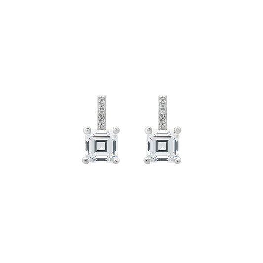 Silver Mini Cube Earrings