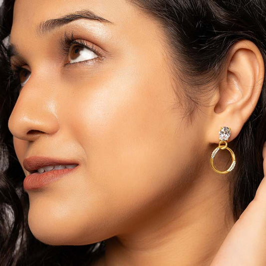 18k Gold Plated Silver Lustrous Earrings