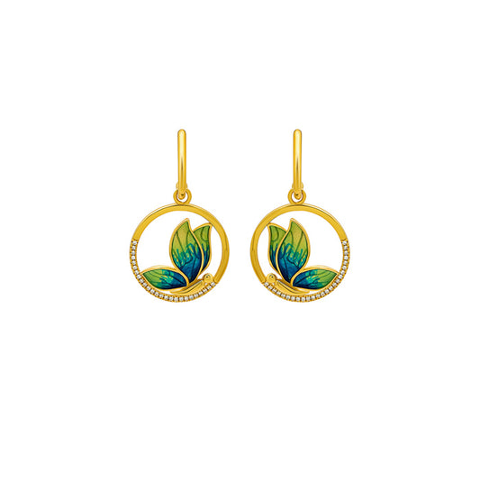 18k Gold Plated Silver Mystic Butterfly Earrings