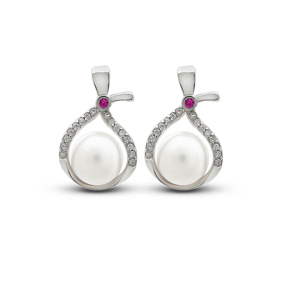 Classic Silver Pearl Earrings