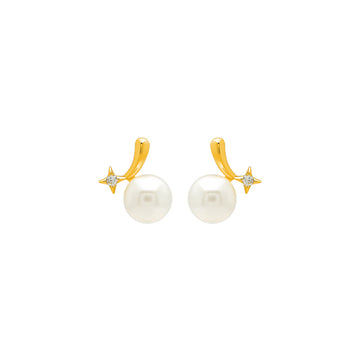 18k Gold Plated Silver Ocean Pearl Earrings