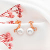 Rose Gold Silver Ocean Pearl Earrings