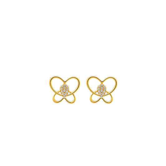 18k Gold Plated Silver Delicate Butterfly Earrings