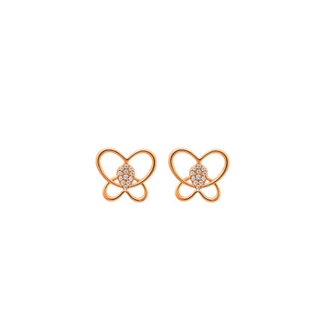 Rose Gold Delicate Butterfly Earrings