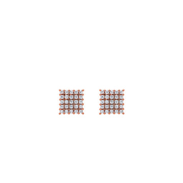 Rose Gold Square Bling Studs