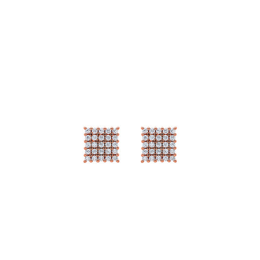 Rose Gold Square Bling Studs