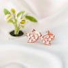 Rose Gold Swan Shine Earrings