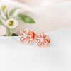 Rose Gold Hibiscus Earrings