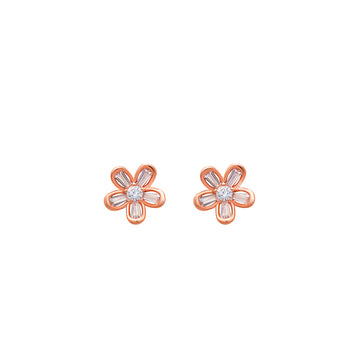 Rose Gold Hibiscus Earrings