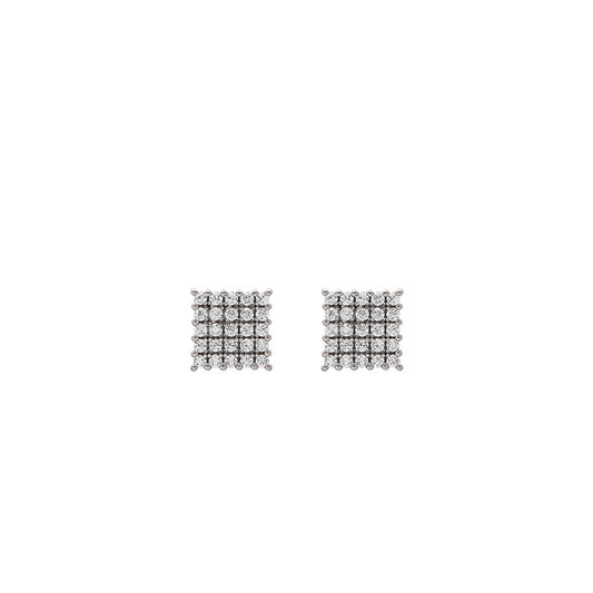 Silver Square Bling Studs