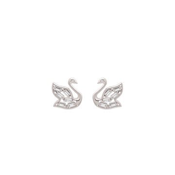 Silver Swan Shine Earrings