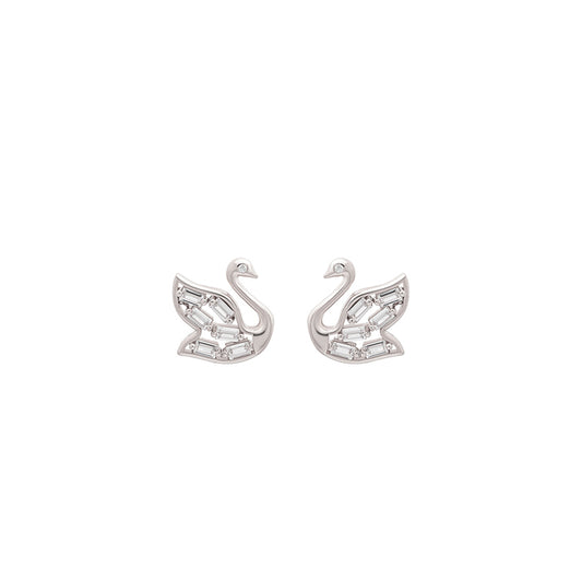 Silver Swan Shine Earrings