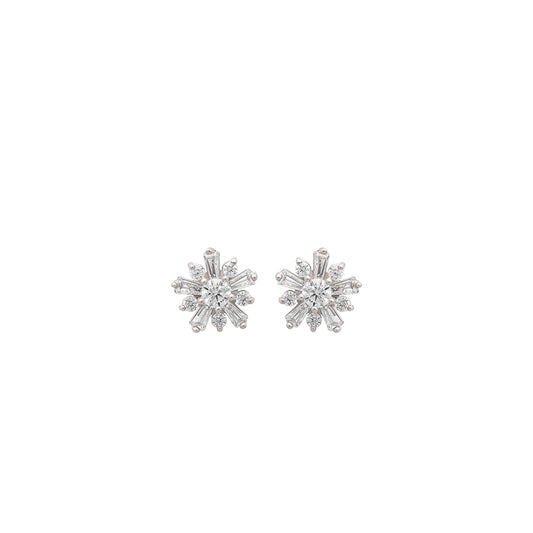 Silver Tiny Bloom Earrings