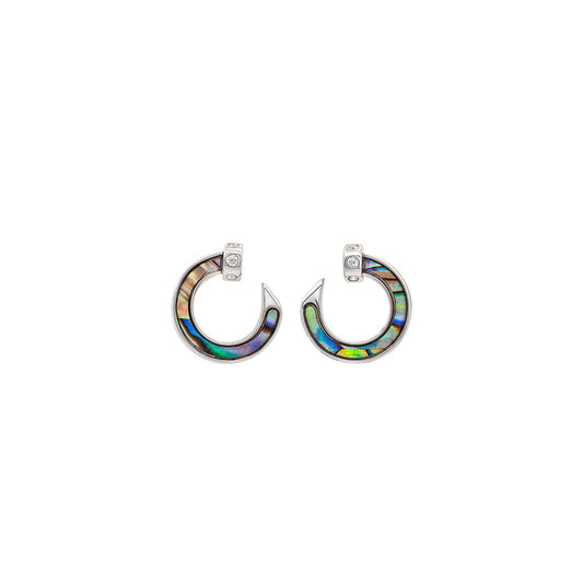 Silver Orbital Glow Earrings (MOP)