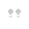 Silver Pearl Star Earrings