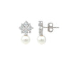 Silver Pearl Star Earrings