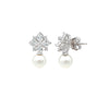 Silver Pearl Star Earrings