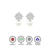 Silver Pearl Star Earrings