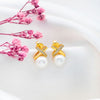 18k Gold Plated Silver Enchanted Pearl Earrings