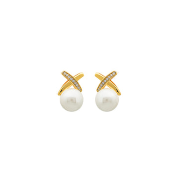 18k Gold Plated Silver Enchanted Pearl Earrings