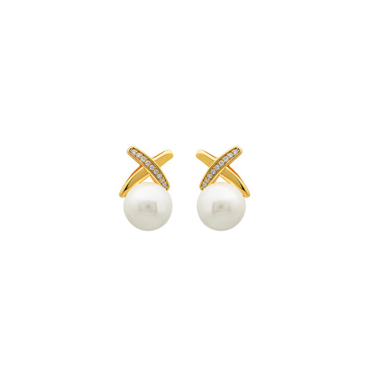 18k Gold Plated Silver Enchanted Pearl Earrings