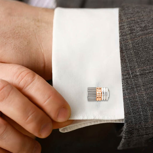 18k Rose Gold Plated Silver Parallel Limited Edition Cufflinks