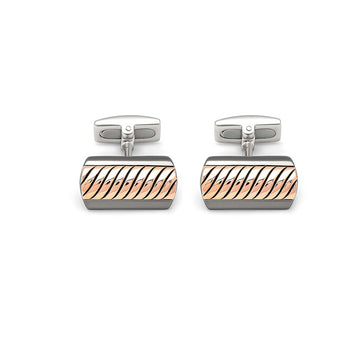 18k Rose Gold Plated Silver Wavy Limited Edition Cufflinks