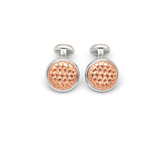 18k Rose Gold Plated Silver Mesh Limited Edition Cufflinks