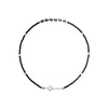 Silver Gentle Black Beads Anklet