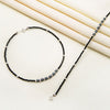 Silver Gentle Black Beads Pair Of Anklets