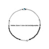 Silver Ethereal Evil Eye Black Beads Anklet