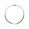 Silver Ethereal Evil Eye Black Beads Anklet