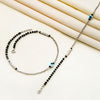 Silver Ethereal Evil Eye Black Beads Pair Of Anklets