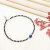 Silver Holy Evil Eye Black Beads Anklets