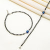 Silver Holy Evil Eye Black Beads Pair Of Anklets