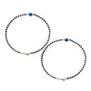 Silver Holy Evil Eye Black Beads Pair Of Anklets