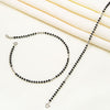 Silver Dainty Black Beads Pair Of Anklets