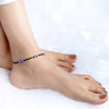 Silver Divine Evil Eye Black Beads Anklet