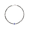 Silver Divine Evil Eye Black Beads Anklet