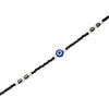 Silver Divine Evil Eye Black Beads Anklet