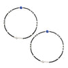 Silver Divine Evil Eye Black Beads Pair Of Anklets