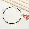 Silver Minimal Black Beads Anklets